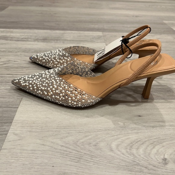 Zara Pearl Heeled Slingbacks - Picture 3 of 5